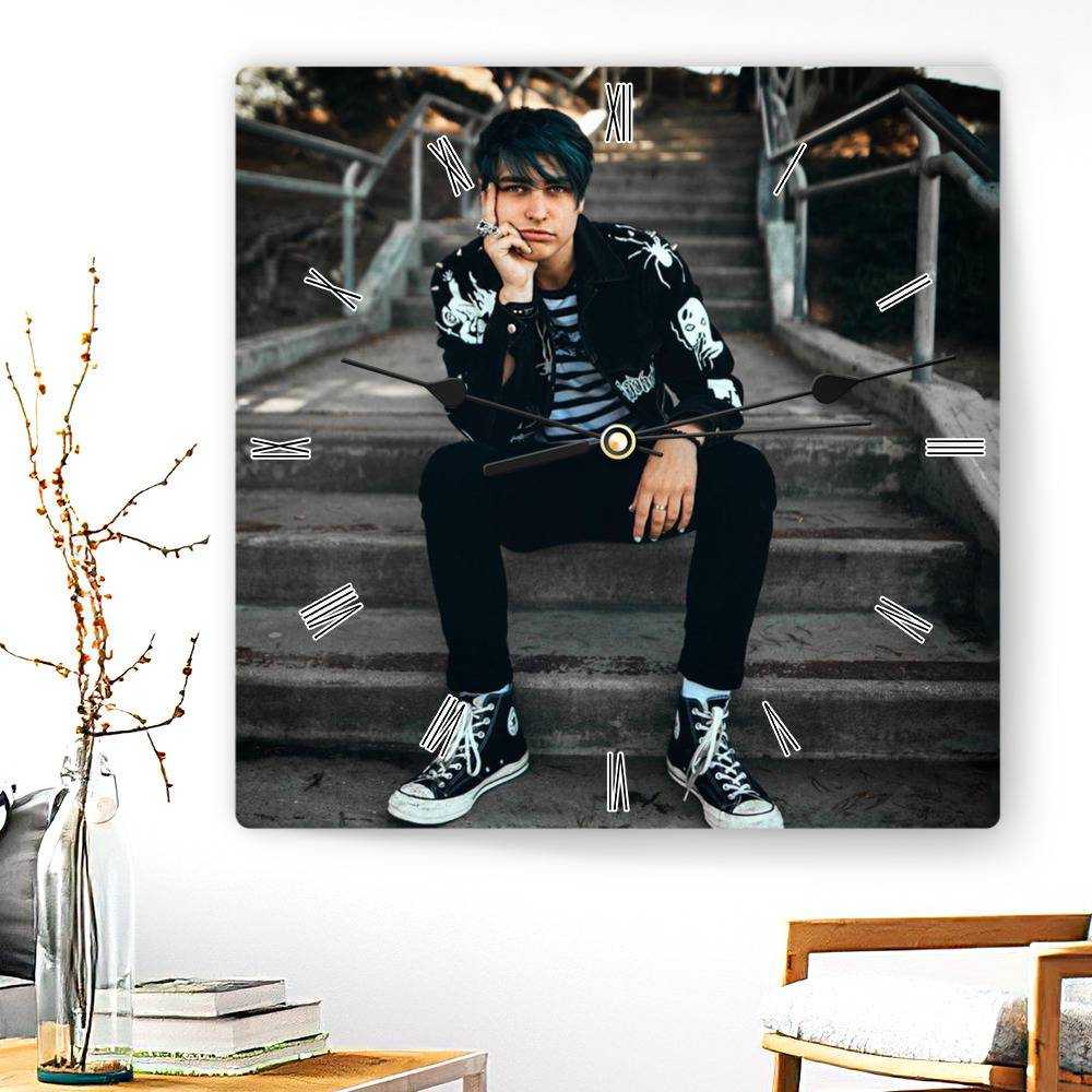 Colby Brock Square Wall Clock Home Decor Wall Clock Gifts for Colby Brock Fans Colby Brock Classic Photo Wall Clock