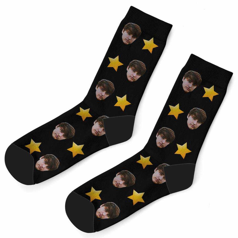 Colby Brock Socks Custom Photo Socks Star Socks Black