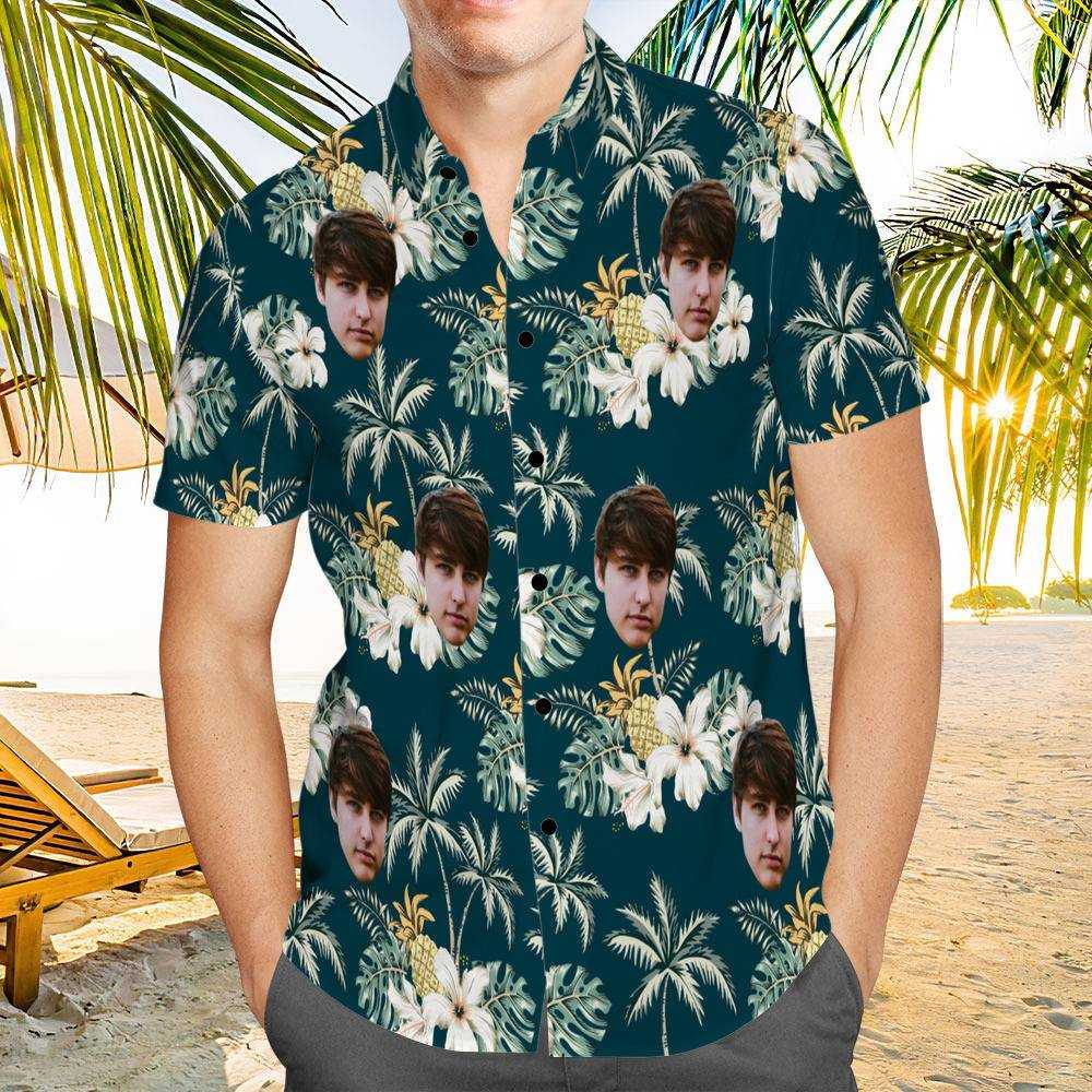 Colby Brock Hawaiian Shirt Custom Photo Hawaiian Shirt Floral Pattern Hawaiian Shirt