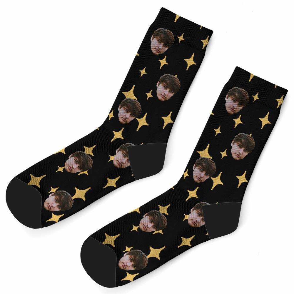 Colby Brock Socks Custom Photo Socks Twinkle Star Socks Black