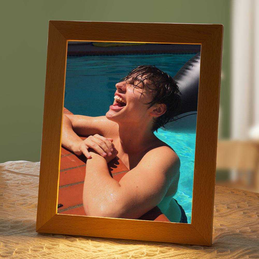 Colby Brock Lamp Classic Celebrity Night Light Without Him Classic by Colby Brock Lamp with Wooden Frame