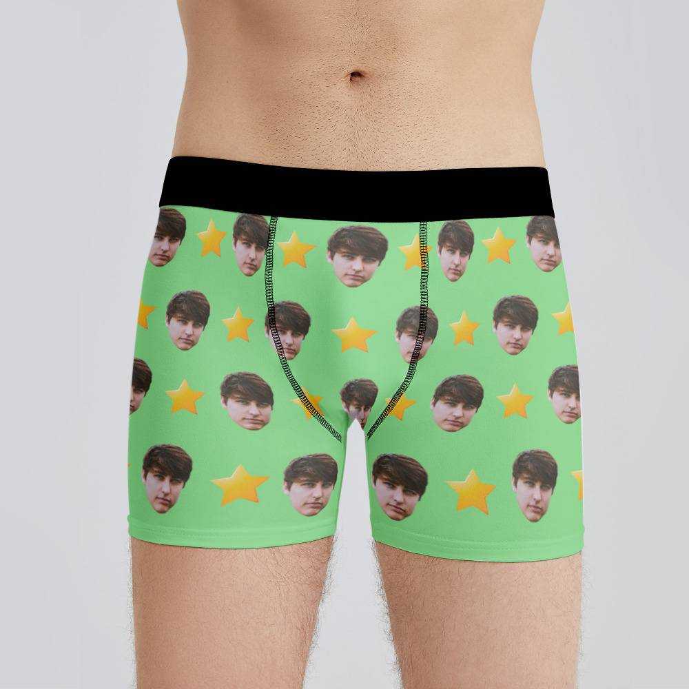 Colby Brock Boxers Custom Photo Boxers Men's Underwear Star Boxers Green