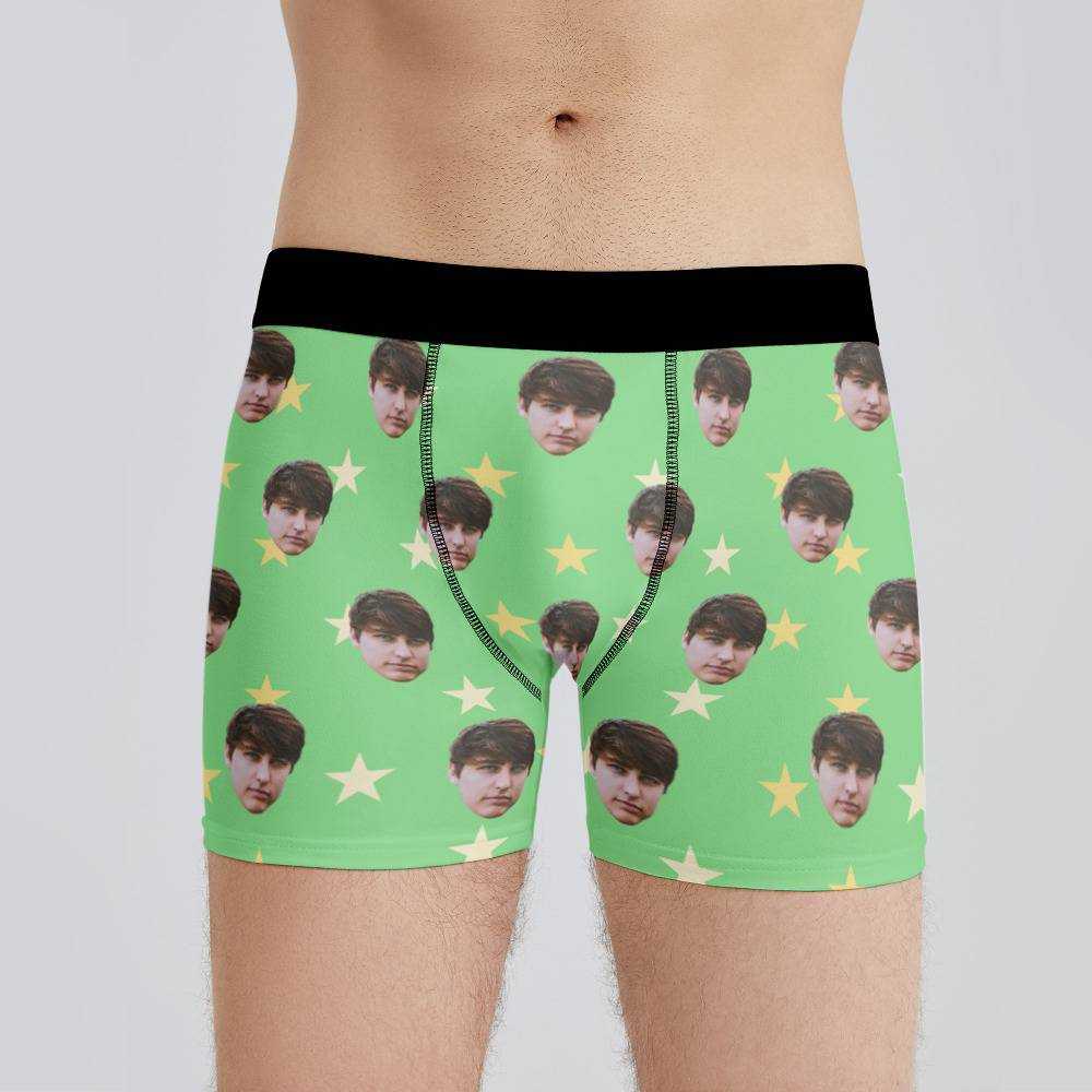 Colby Brock Boxers Custom Photo Boxers Men's Underwear Little Star Boxers Green