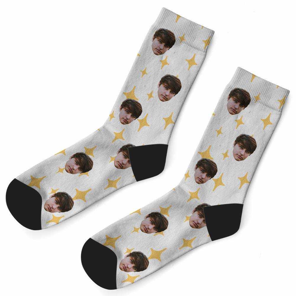 Colby Brock Socks Custom Photo Socks Twinkle Star Socks White
