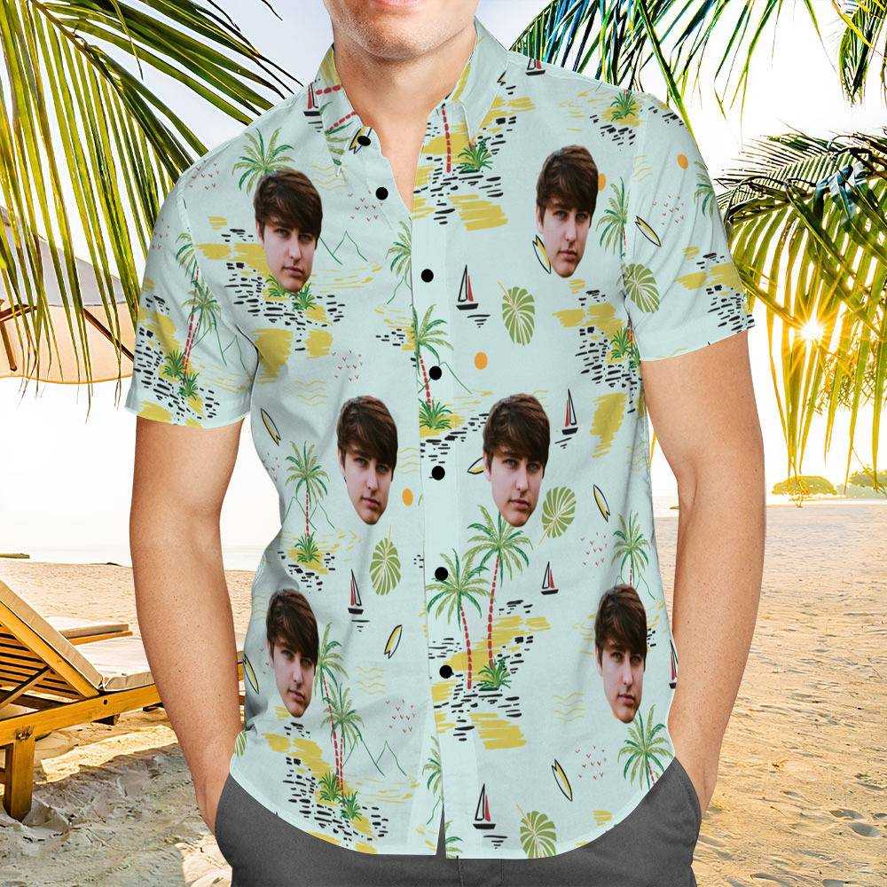 Colby Brock Hawaiian Shirt Custom Photo Hawaiian Shirt Chinoiserie Beach Print Hawaiian Shirt