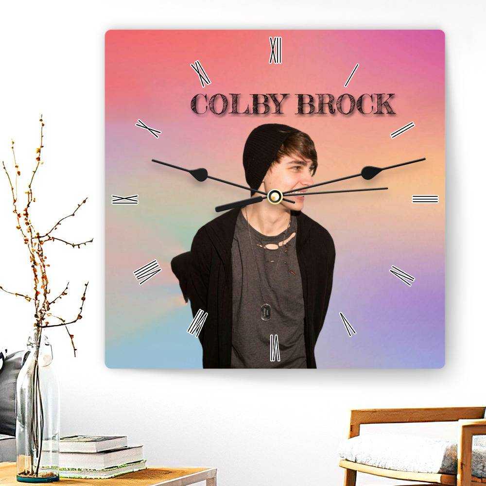 Colby Brock Square Wall Clock Home Decor Wall Clock Gifts for Colby Brock Fans Sam And Colby Wall Clock