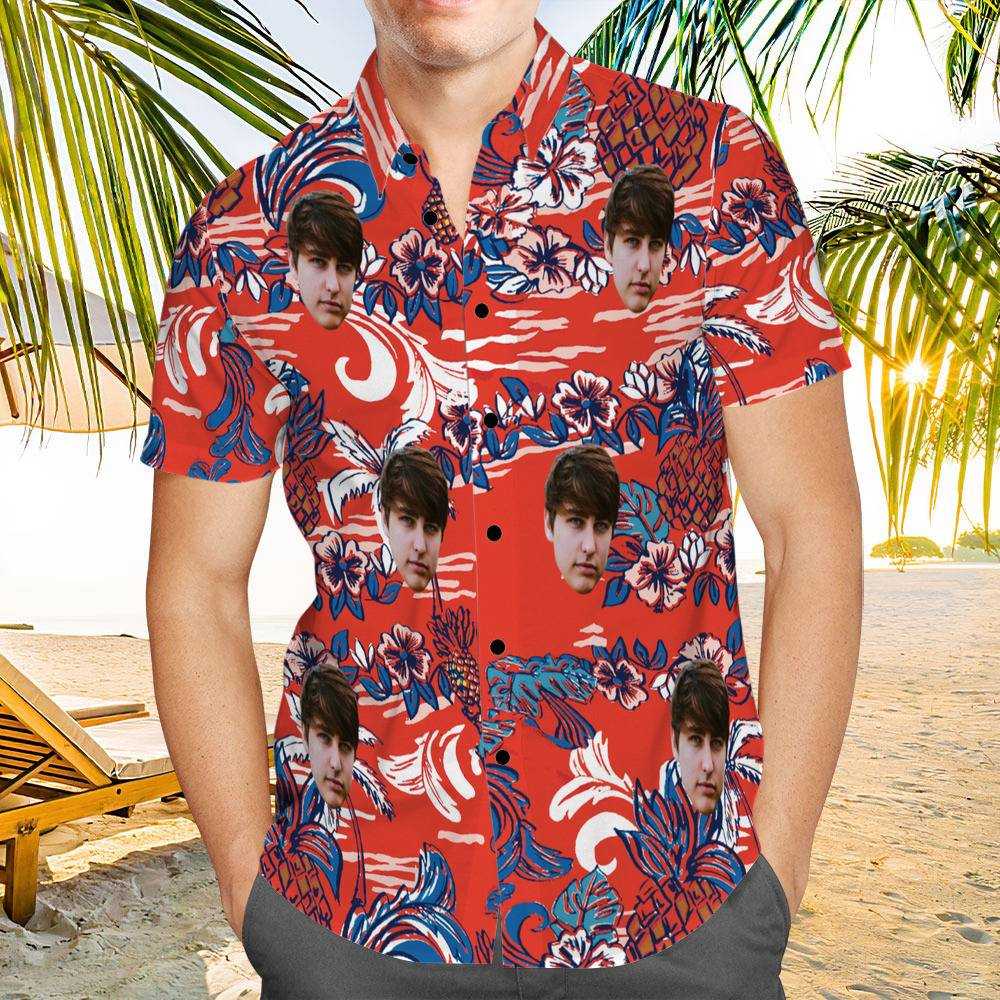 Colby Brock Hawaiian Shirt Custom Photo Hawaiian Shirt Vintage Floral Pattern Hawaiian Shirt