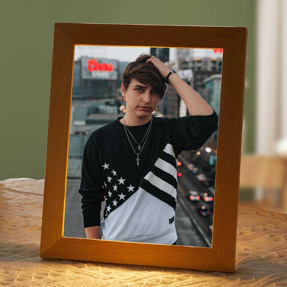 Colby Brock Lamp Classic Celebrity Night Light The End Classic by Colby Brock Lamp with Wooden Frame