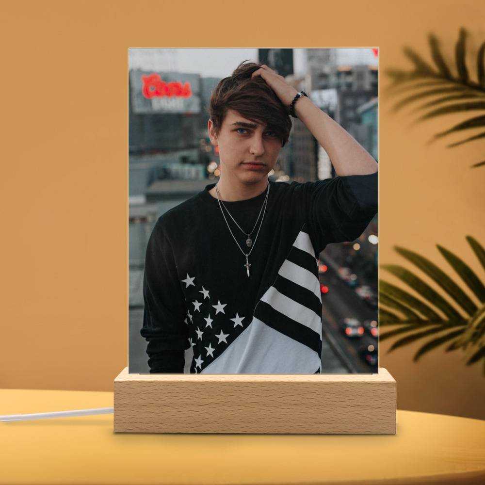 Colby Brock Lamp Classic Celebrity Night Light The End by Colby Brock Lamp with Wooden Base