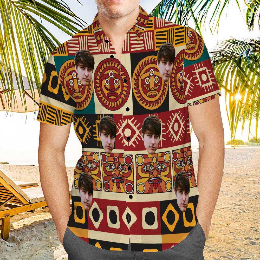 Colby Brock Hawaiian Shirt Custom Photo Hawaiian Shirt Retro Patterns Hawaiian Shirt