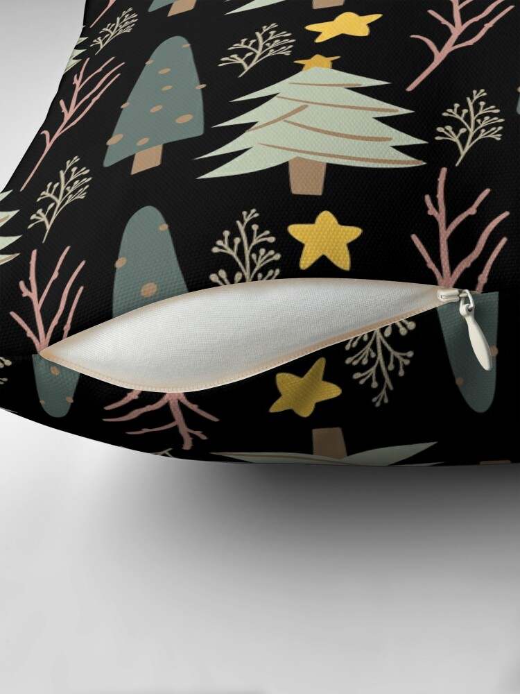 Scandinavian Christmas Trees Pattern Throw Pillow Soft And Comfortable Christmas Tree Pillow#2