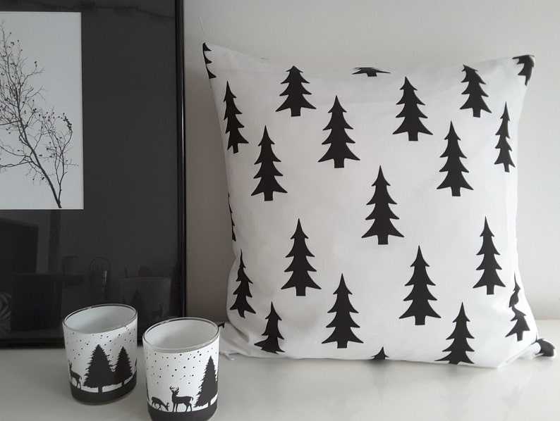 Cushion Black Trees Pillow Soft And Comfortable Christmas Tree Pillow#3
