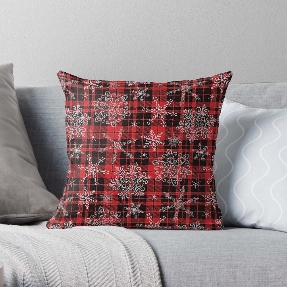 Plaid Countdown to Christmas Pillow