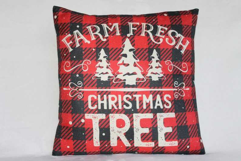 Christmas Graphic Quote Pillow Soft And Comfortable Plaid Christmas Pillows#1