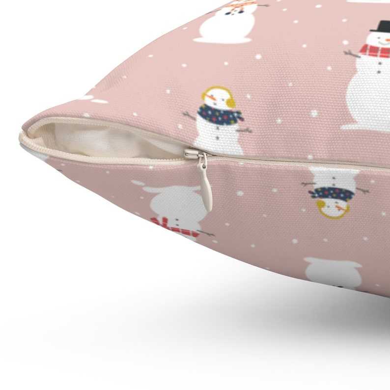 Snowman Holiday Decor Pillow Soft And Comfortable Pink Christmas Pillows#7