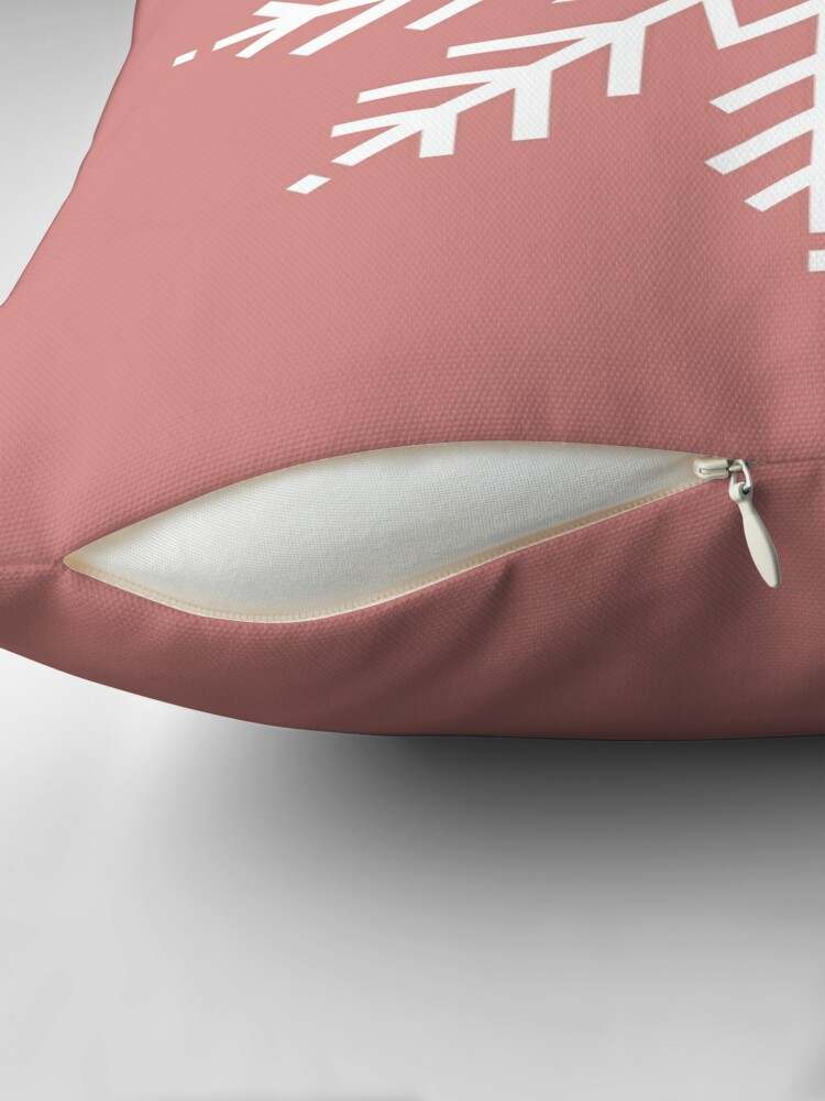 Snowflake Dusty Pink Christmas Throw Pillow Soft And Comfortable Pink Christmas Pillows#2