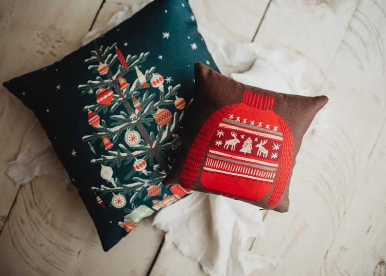 Green Nordic Pine Christmas Tree Pillow Cover Soft And Comfortable Christmas Pillow Cases#4