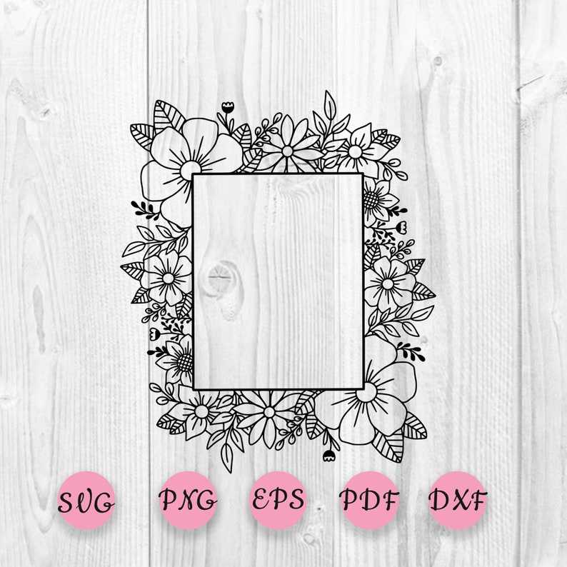 Frame Svg, Rectangle Flower Frame Svg | framesvg.com