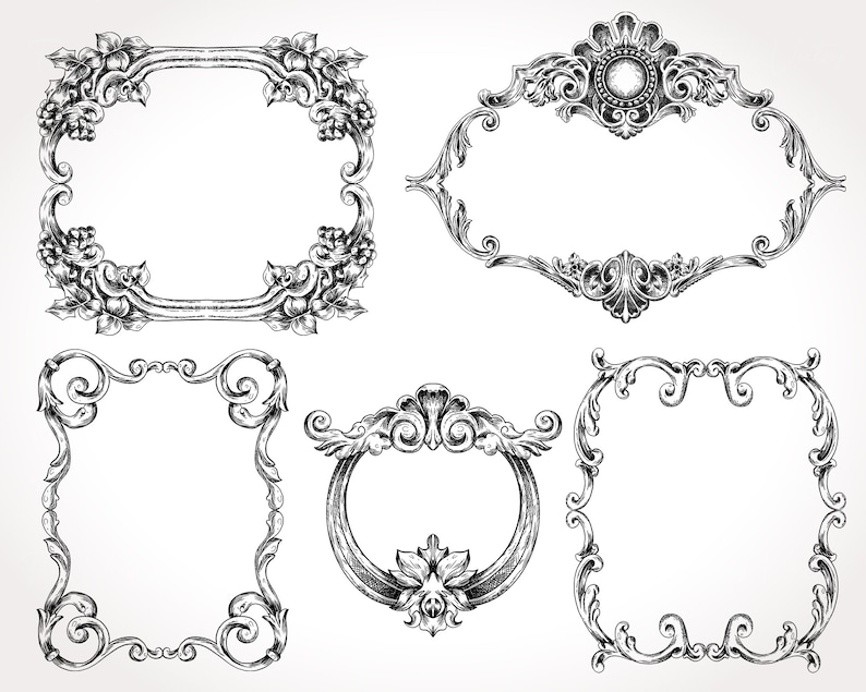 Frame Svg, Ornamental Frame SVG Decorative Frame Wedding Frame Vintage