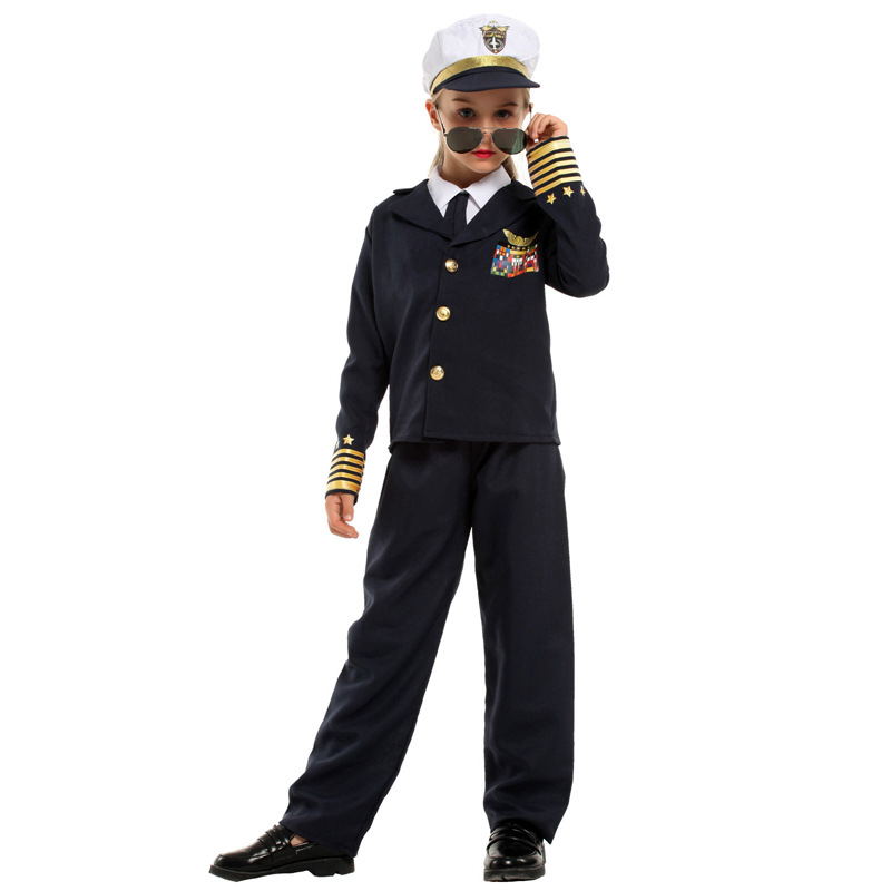 Buy Smiffys Pilot Costume, Navy Blue with Jacket, Trousers & Hat, Icons &  Idols Fancy Dress, Pilot Dress Up Costumes Online at desertcartINDIA