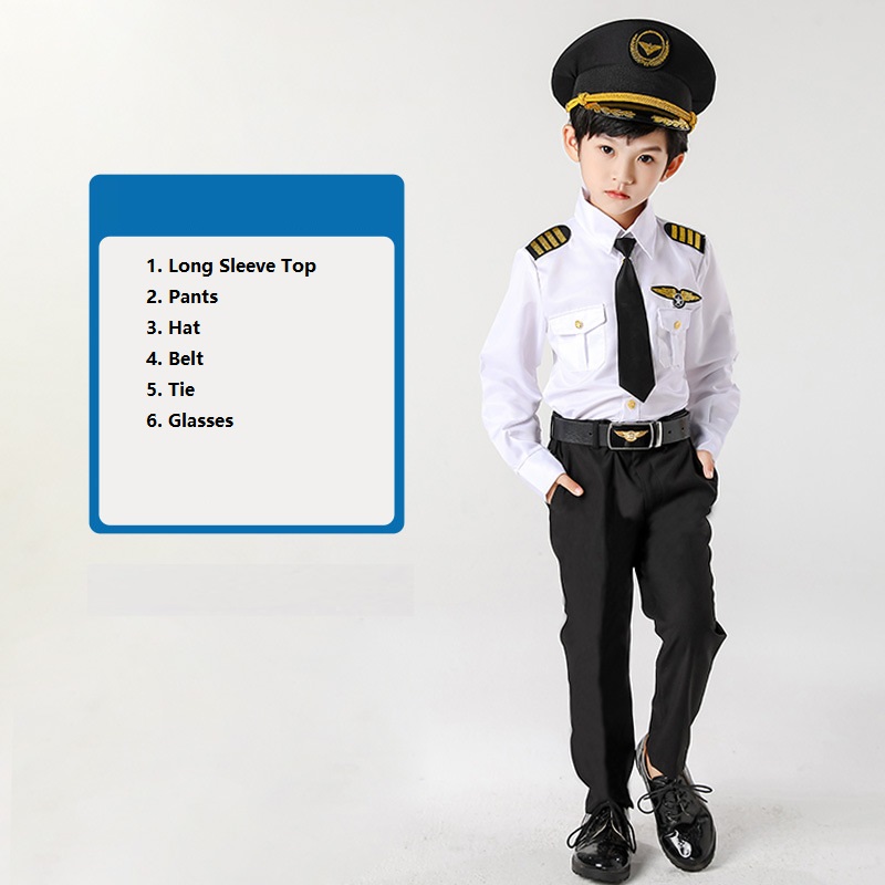 Mens Airline Pilot Uniform Fancy Dress Film TV Group Suit Costume | Fruugo  US