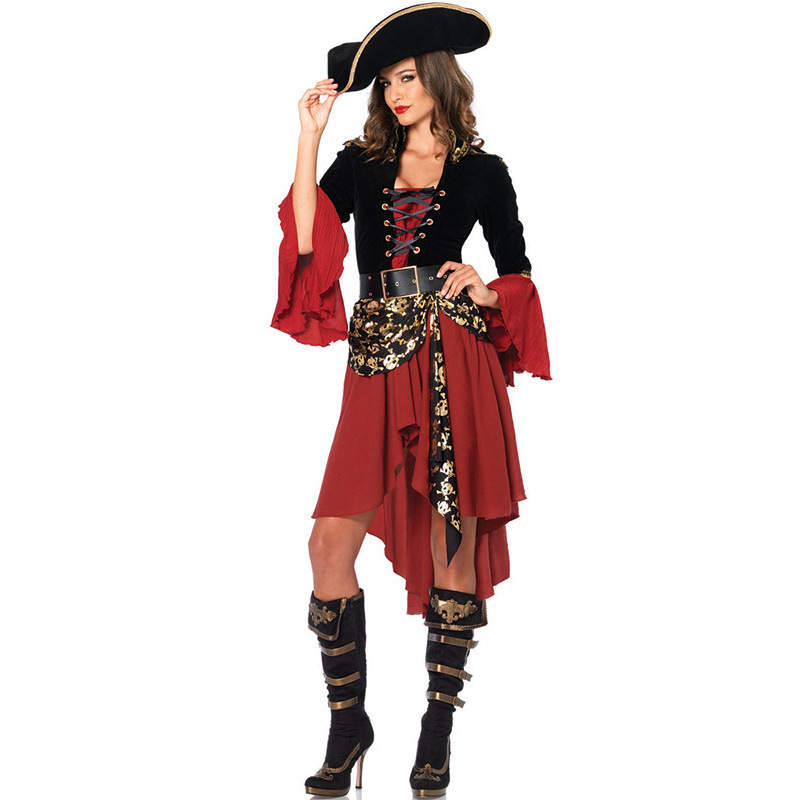 Female Pirate Costume Cosplay Uniform Fashion Captain Hook Costume