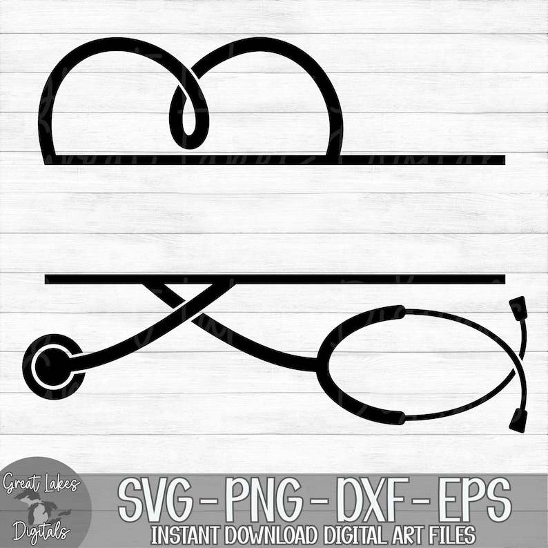 Stethoscope Heart Nursing Name Frame Digital File, Heart Stethoscope Svg, Svg, Png, and Eps Files Included!#1