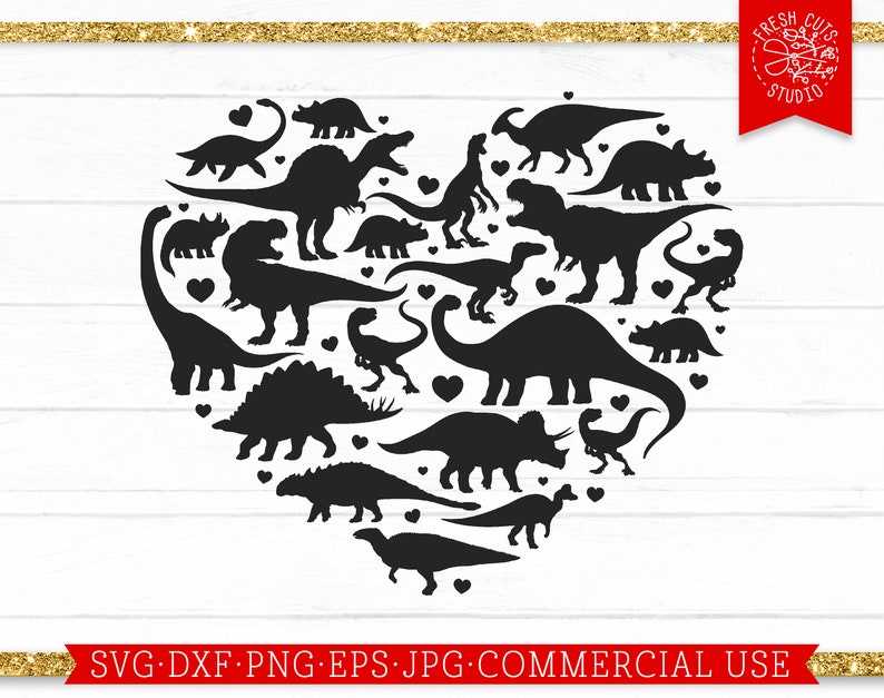 Dinosaur Heart SVG, Heart SVG, Valentine Dinosaur SVG, Dinosaur SVG, Valentine's Day Shirts Svg#1