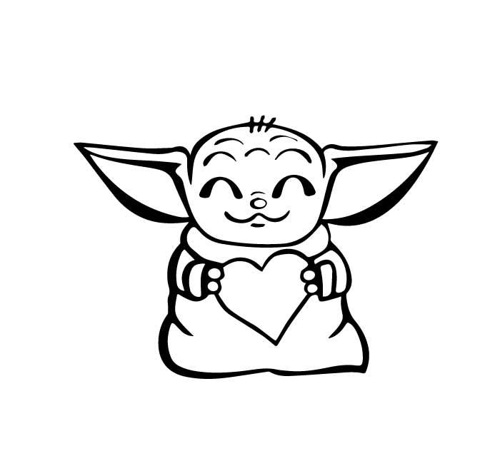 Baby Yoda Heart SVG & PNG Free Cut Files Creativity and Fun Digital ...