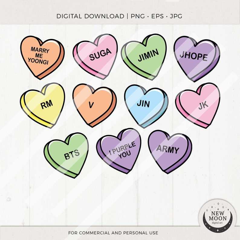 Download BTS Candy Heart SVG Designs For Your Craft Projects