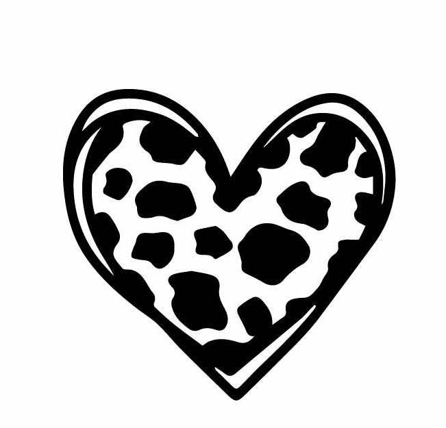 Cow Print Heart SVG & PNG Free Cut Files, Hand Drawn Heart Svg Free 