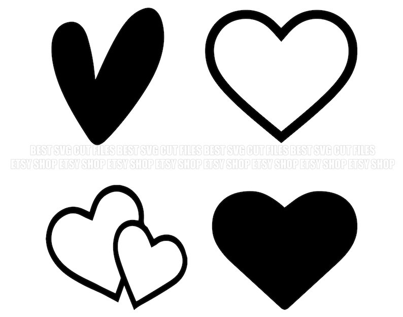 Valentine's Day Heart Outline Love Svg, Heart Outline Svg, Heart Outline Clipart, Valentine's Day Heart Svg, Cricut, Silhouette Cut Files#1