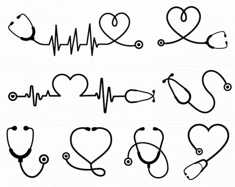 Stethoscope Bundle Heart Svg Creativity and Fun Digital Download  
