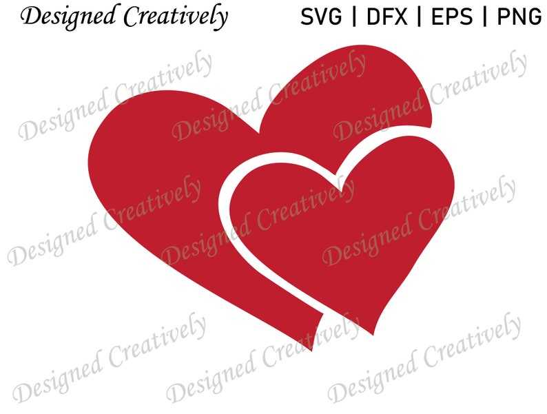 Download Red Valentine Dpuble Hearts SVG Designs For Your Craft Projects