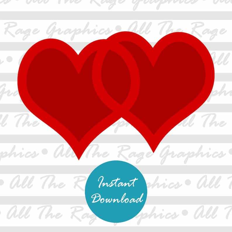 Double Heart Instant Digital Download Png Jpg Svg Pdf Creativity and Fun Digital Download