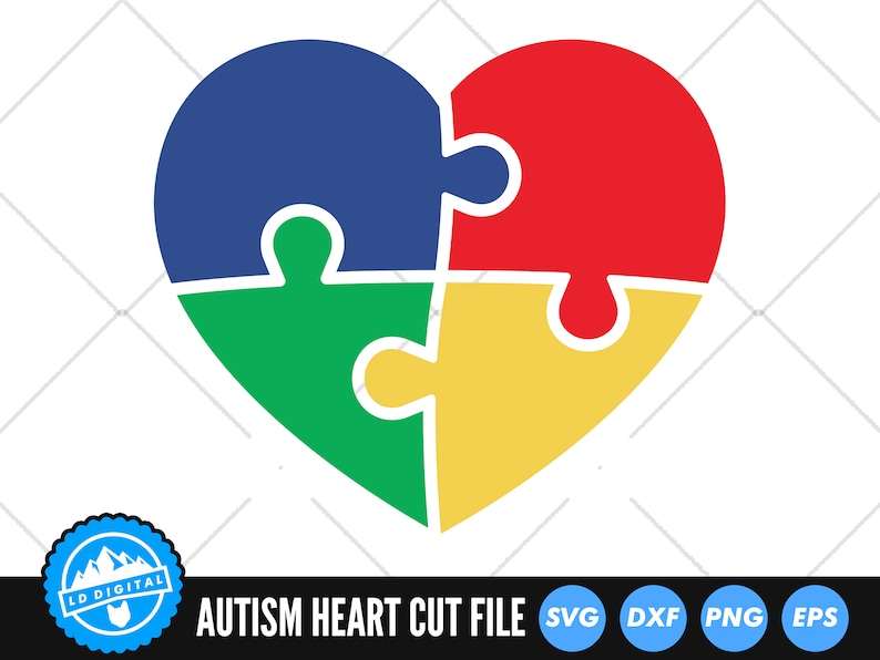 Autism Heart SVG Files Creativity and Fun Digital Download  