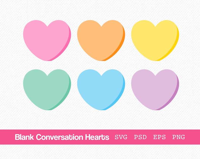 Conversation Hearts Svg, Valentines Day Svg, Candy Hearts Svg