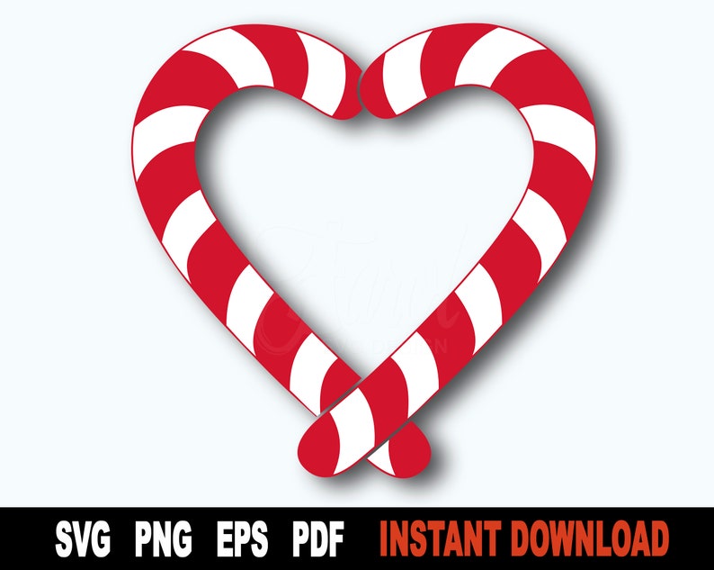 Candy Cane Heart Svg Creativity and Fun Digital Download | heartsvg.store