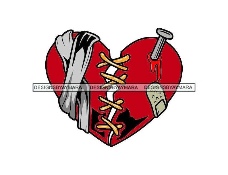 Red Broken Heart SVG Creativity and Fun Digital Download  