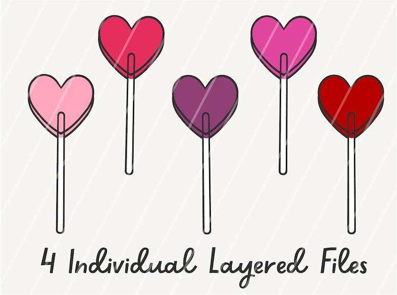Download 4 Heart Lollipops SVG Designs For Your Craft Projects 