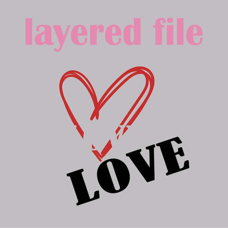 Double Red Hearts Love SVG PNG Files, Double Heart Svg#4