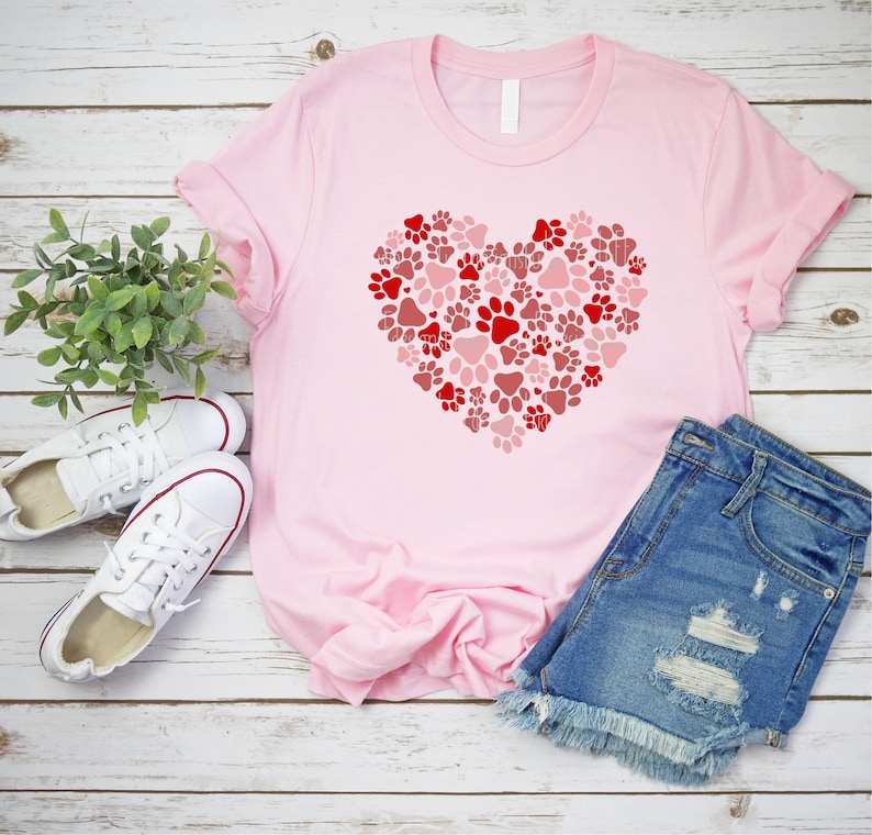 Dog Paws Heart SVG, Heart SVG, Dog Lover Valentines Day SVG, Heart PNG, Dog Mom Svg, Dxf, Svg Files For Cricut#3