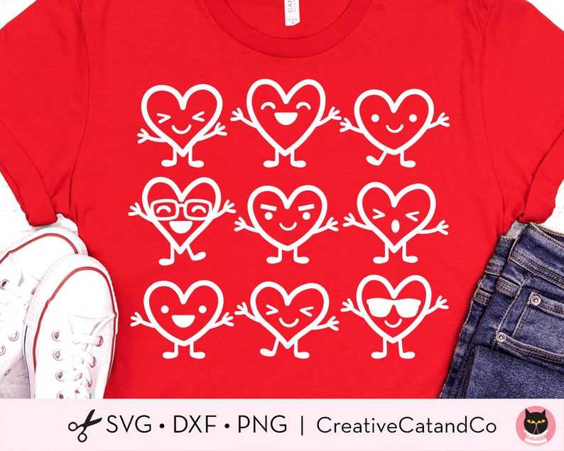 Happy Face Valentine Heart Doodles Svg, Cute Heart Svg, School, Teacher, Kid Svg For T-shirt#1
