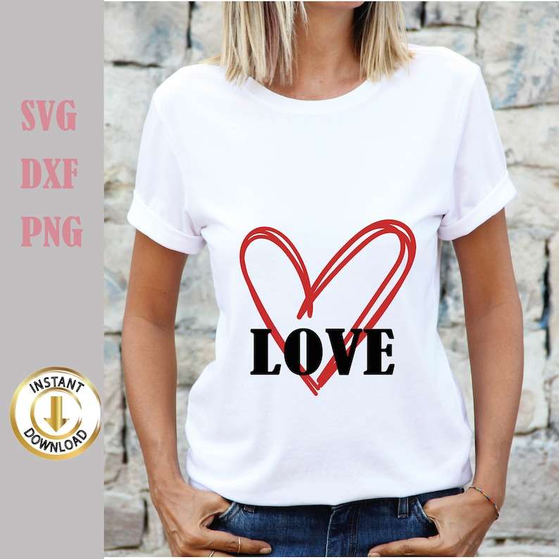 Double Red Hearts Love SVG PNG Files, Double Heart Svg#1