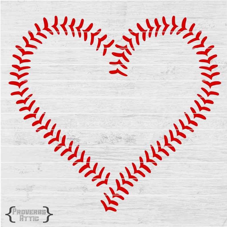 Baseball Heart Stitches Sports SVG File, Baseball Heart Svg#4