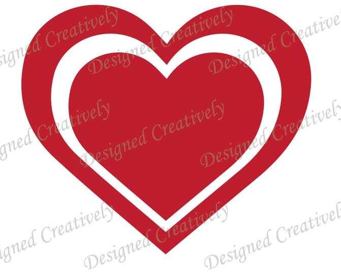 Valentine Double Red Heart SVG High Quality Perfect for your Design
