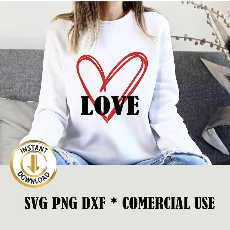 Double Red Hearts Love SVG PNG Files, Double Heart Svg#5