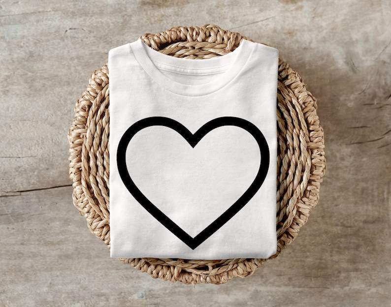 Valentine's Day Heart Outline Love Svg, Heart Outline Svg, Heart Outline Clipart, Valentine's Day Heart Svg, Cricut, Silhouette Cut Files#3