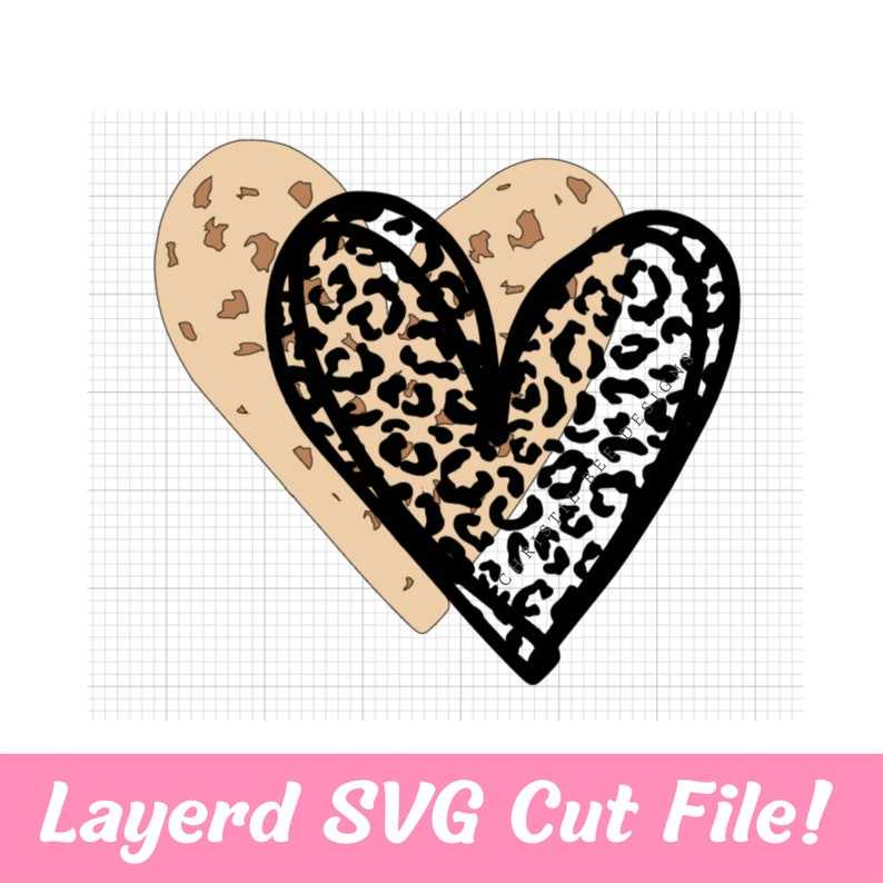 Leopard Heart Svg, Leopard Hand Drawn Heart Svg, Cheetah Spots Svg