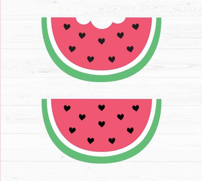 Cute Fruit Bitten Watermelon With Hearts Digutal File Creativity and Fun Digital Download  